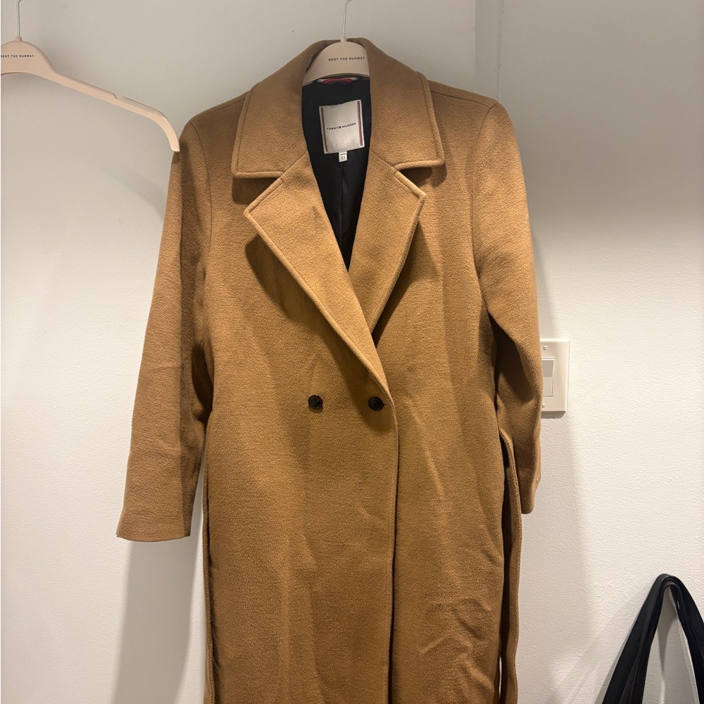 Tommy Hilfiger Camel Double-Breasted Trench Coat
